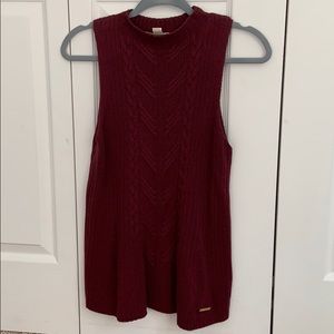 Michael Kors Burgundy Sleeveless Sweater